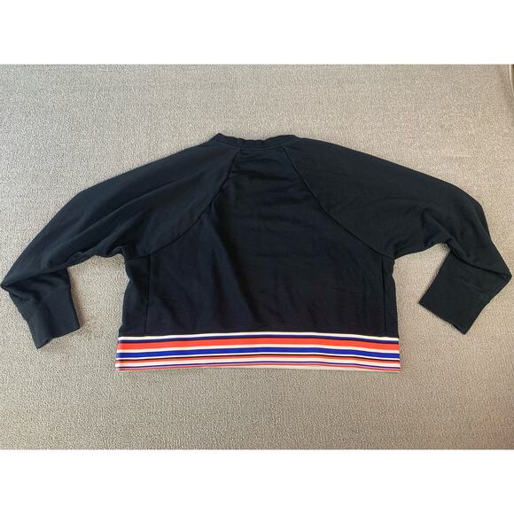 Nike Pro Get Fit Striped Cropped Sweatshirt Dri Fit Crewneck Black Multi Large - Picture 4 of 10